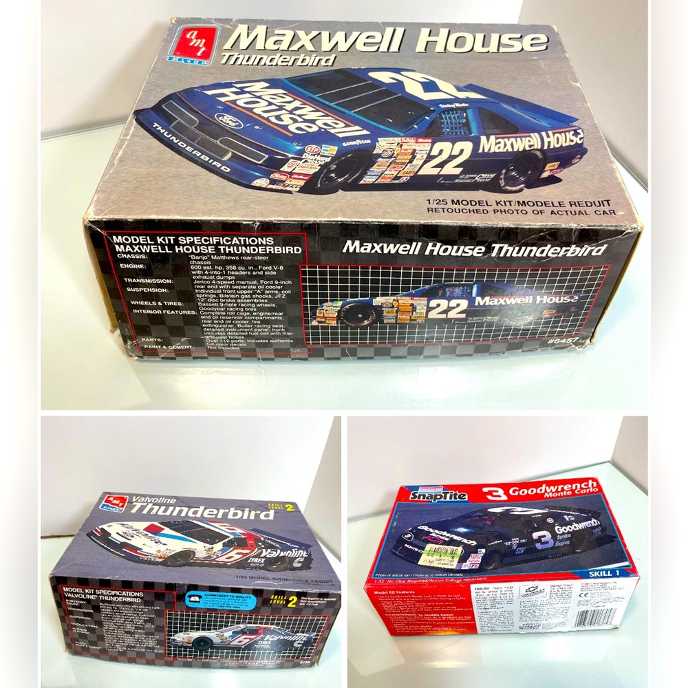 3 NASCAR model kits pre-owned